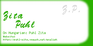 zita puhl business card